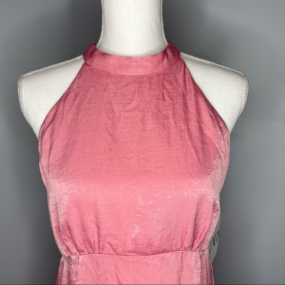 *ZARA* Pink Satin Effect Midi Dress NWT - Picture 6 of 12